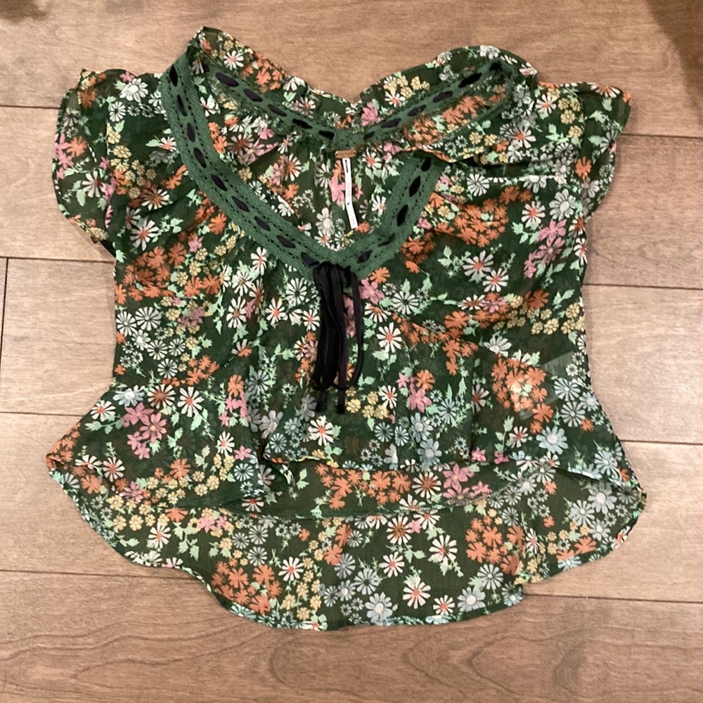 Free People Rylee Printed Top XS - Picture 4 of 9